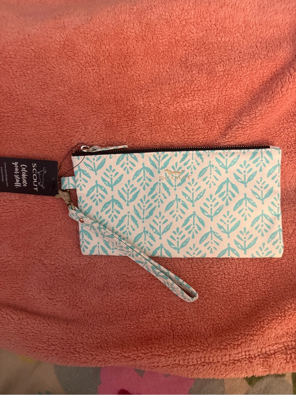 SCOUT Teal Patterned Wristlet